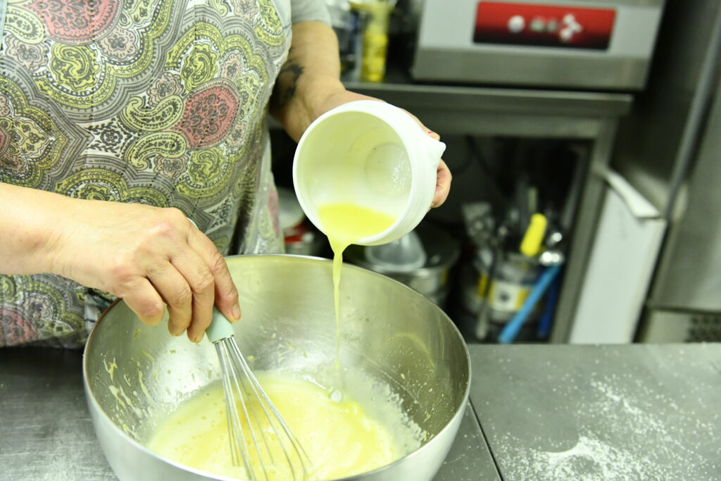 ajout du beurre fondu